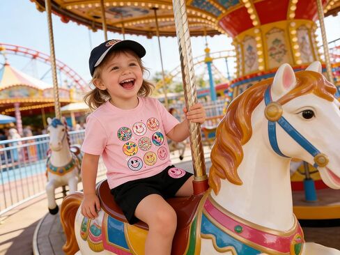 Toddler Baby Girls Summer Outfits Smiley Face Short Sleeve T-Shirt + Shorts Set Cute 2Pcs Clothes 6M-5T in Saudi Arabia
