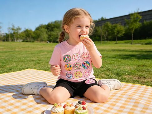 Toddler Baby Girls Summer Outfits Smiley Face Short Sleeve T-Shirt + Shorts Set Cute 2Pcs Clothes 6M-5T in Saudi Arabia