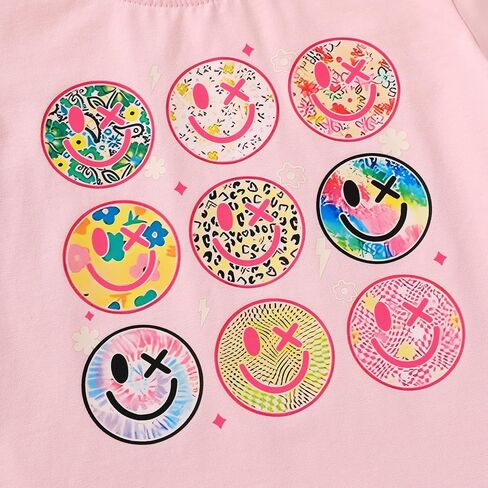 Toddler Baby Girls Summer Outfits Smiley Face Short Sleeve T-Shirt + Shorts Set Cute 2Pcs Clothes 6M-5T in Saudi Arabia