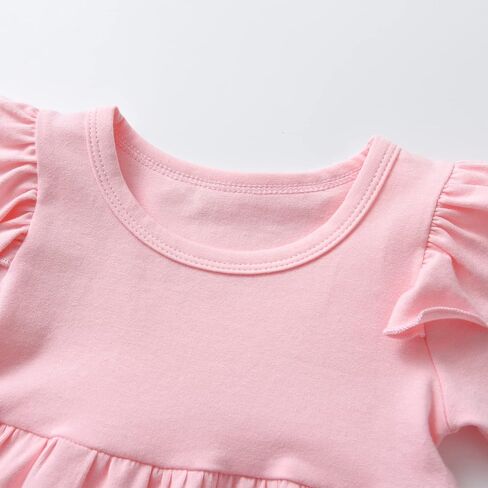 Toddler Girl Clothes Summer Baby Girls Outfits Short Sleeve Ruffle Tops Pant Sets with Headband in Saudi Arabia