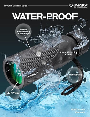 Blackhawk 10x40 Waterproof Monocular Compact Fogproof, Multi-Coated Optics, Slip-Resistant Grip- Birdwatching Birding, Hiking, Sports, Concerts Outdoor Use monoculars for Adults high Powered in Kuwait