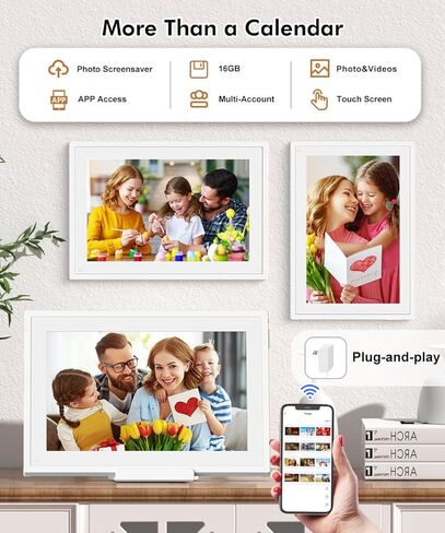 Large Digital Picture Frame 32"-WiFi-Photo-Frame - FHD IPS Digital Frame, Remote Control, Auto-Rotate, Slideshow, Load Photo Video from Phone via APP Email, Free Cloud Storage, Gifts for Mom Dad in Kuwait