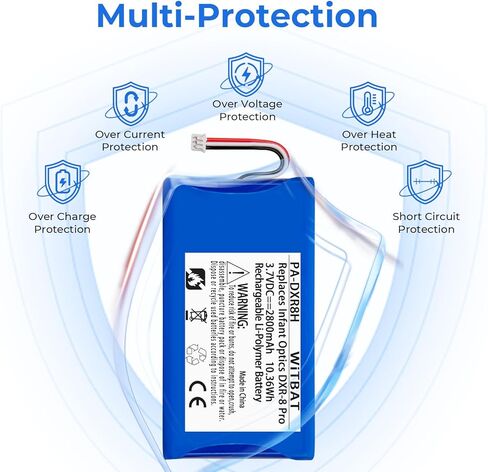 بطارية بديلة LP للبصريات الرضع DXR-8 Pro Battery Sp 554478 2800 مللي أمبير 3.7 فولت شاشة فيديو ليثيوم أيون (غير متوافقة مع شاشة DXR-8) in Kuwait
