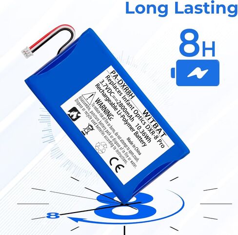 بطارية بديلة LP للبصريات الرضع DXR-8 Pro Battery Sp 554478 2800 مللي أمبير 3.7 فولت شاشة فيديو ليثيوم أيون (غير متوافقة مع شاشة DXR-8) in Kuwait