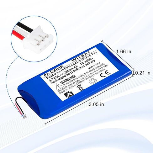 بطارية بديلة LP للبصريات الرضع DXR-8 Pro Battery Sp 554478 2800 مللي أمبير 3.7 فولت شاشة فيديو ليثيوم أيون (غير متوافقة مع شاشة DXR-8) in Kuwait