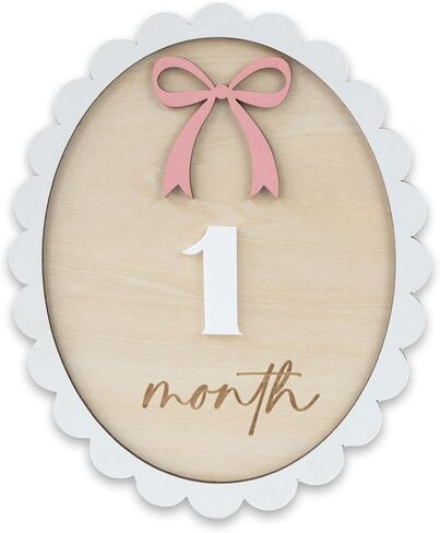 Baby Monthly Milestone, Wooden Baby Milestone Signs, Monthly Milestone Wood Discs, Baby Milestone Discs (Boho) in Saudi Arabia