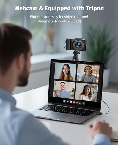 FLATIC 6K Digital Camera, 75MP Cameras for Photography with 8X Optical Zoom & Tripod, Anti-Shake Vlogging Camera with 3" 180° Flip Screen, 64GB Card, Card Reader, Vlog Cameras for Youtubers in Saudi Arabia
