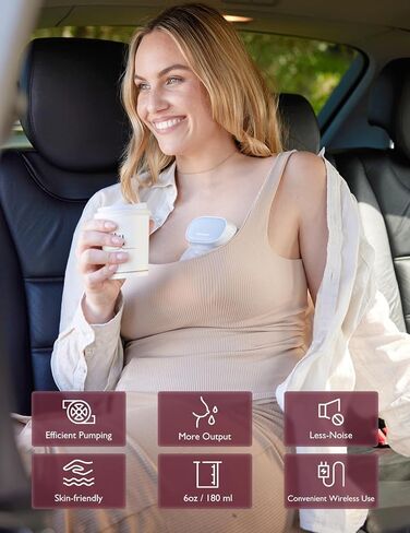 مضخة الثدي Momcozy S9 Pro يمكن ارتداؤها، مضخة كهربائية محمولة واحدة بدون استخدام اليدين، عدد 1، رمادي غير لامع in Kuwait