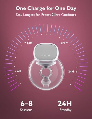 مضخة الثدي Momcozy S9 Pro يمكن ارتداؤها، مضخة كهربائية محمولة واحدة بدون استخدام اليدين، عدد 1، رمادي غير لامع in Kuwait