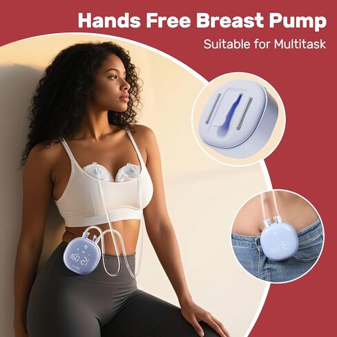 NCVI Wearable Breast Pump, 2 in 1 Hands-Free Breast Pump with 4 Modes 9 Levels, Hospital-Grade Materal, BPA Free, Low Noise Portable Electric Breastfeeding Pump with 21/24mm Flange for Mom in Kuwait