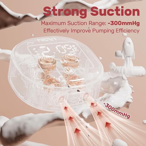 NCVI Wearable Breast Pump, 2 in 1 Hands-Free Breast Pump with 4 Modes 9 Levels, Hospital-Grade Materal, BPA Free, Low Noise Portable Electric Breastfeeding Pump with 21/24mm Flange for Mom in Kuwait