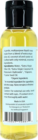 Claya Unscented Liquid Castile Soap – Organic Ingredients, Biodegradable, Gentle for Sensitive Skin and Versatile Use (Travel Size 2 fl oz) in Kuwait