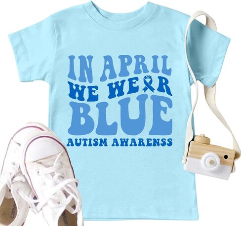 Toddler Autism Awareness Shirts for Boys Girls Funny Puzzle Piece Tshirt Kids Support Autism Blue Tee Mental Health Tops in Kuwait