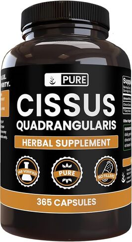 مكونات أصلية نقية Cissus Quadrangularis (365 كبسولة) خالية من المغنيسيوم أو حشو الأرز، نقية دائمًا، تم التحقق منها معمليًا in Saudi Arabia
