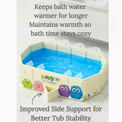 OhSoBig Collapsible Toddler Baby Bathtub - Foldable Portable Tub for Shower & Home, Non-Slip Base with Cushioned Bottom, Drain Plug, Space-Saving & Travel Bath Tub in Saudi Arabia