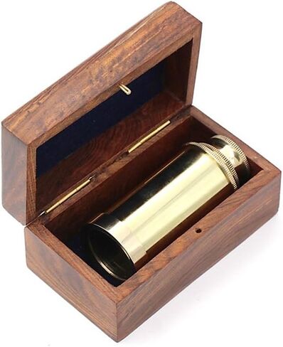 Spyglass للديكور العتيق، تلسكوب قرصان مع حقيبة جلدية، تلسكوب محمول لعشاق المغامرة، ديكور بحري أحادي العين للهدايا والمسافرين، 6 بوصات in Kuwait