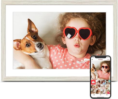 Frameo 10.1" Digital Picture Frame WiFi 32GB, Gifts for Mom, Housewarming | 1280*800 IPS HD Touchscreen, Instant Share Pictures Video, Auto-Rotate, Wall Mountable Electronic Photo Frame, House Warming in Saudi Arabia