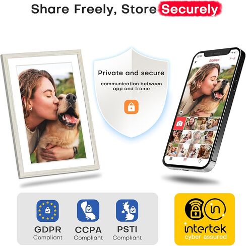 Frameo 10.1" Digital Picture Frame WiFi 32GB, Gifts for Mom, Housewarming | 1280*800 IPS HD Touchscreen, Instant Share Pictures Video, Auto-Rotate, Wall Mountable Electronic Photo Frame, House Warming in Saudi Arabia