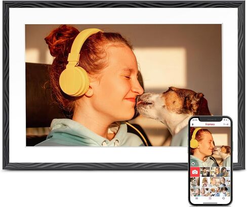 Frameo 10.1" Digital Picture Frame WiFi 32GB, Gifts for Mom, Housewarming | 1280*800 IPS HD Touchscreen, Instant Share Pictures Video, Auto-Rotate, Wall Mountable Electronic Photo Frame, House Warming in Saudi Arabia