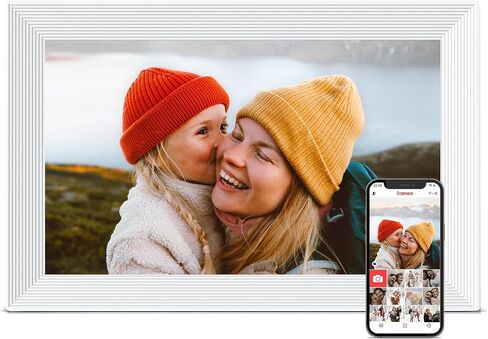 Frameo 10.1" Digital Picture Frame WiFi 32GB, Gifts for Mom, Housewarming | 1280*800 IPS HD Touchscreen, Instant Share Pictures Video, Auto-Rotate, Wall Mountable Electronic Photo Frame, House Warming in Saudi Arabia