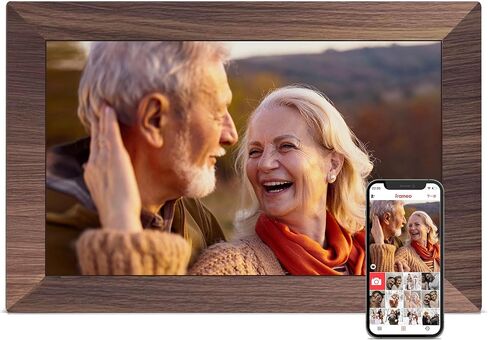 Frameo 10.1" Digital Picture Frame WiFi 32GB, Gifts for Mom, Housewarming | 1280*800 IPS HD Touchscreen, Instant Share Pictures Video, Auto-Rotate, Wall Mountable Electronic Photo Frame, House Warming in Saudi Arabia