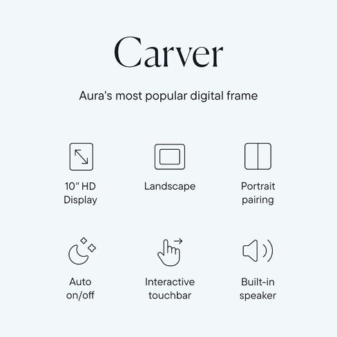Aura 10" HD Digital Picture Frame | Wirecutter's Best Digital Frame for Gifting | Send Photos Directly to Your Frame from Anywhere | Quick & Easy Setup Over WiFi | Free, Unlimited Storage (No Ads) in Kuwait