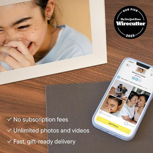 Aura 10" HD Digital Picture Frame | Wirecutter's Best Digital Frame for Gifting | Send Photos Directly to Your Frame from Anywhere | Quick & Easy Setup Over WiFi | Free, Unlimited Storage (No Ads) in Kuwait