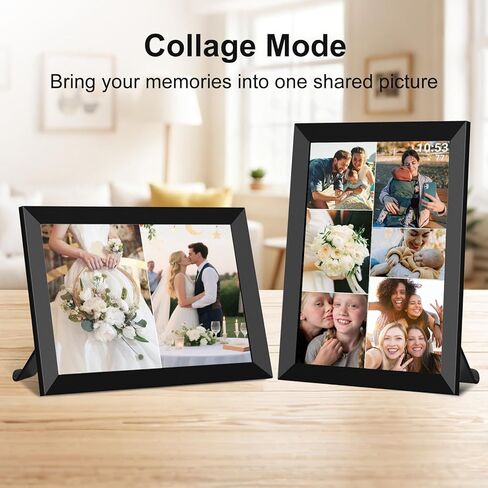 32GB FRAMEO 10.1 Inch Smart WiFi Digital Photo Frame 1280x800 IPS LCD Touch Screen, Auto-Rotate Portrait and Landscape, Built in 32GB Memory, Share Moments Instantly via Frameo App from Anywhere in Kuwait