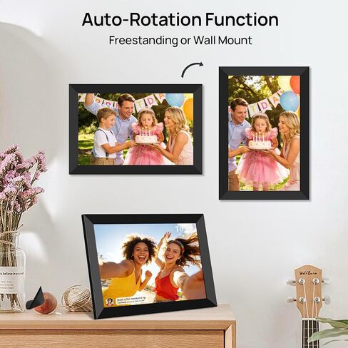 32GB FRAMEO 10.1 Inch Smart WiFi Digital Photo Frame 1280x800 IPS LCD Touch Screen, Auto-Rotate Portrait and Landscape, Built in 32GB Memory, Share Moments Instantly via Frameo App from Anywhere in Kuwait