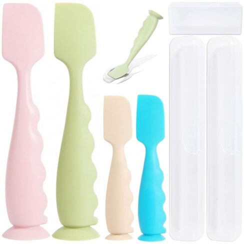 Diaper Cream Spatula 4 Pack,Soft Baby Butt Spatula baby diaper cream Applicator,Convenient Diaper Rash spatula,Silicone Butt Paste spatula Brush (2 Large 2 Small) in Kuwait