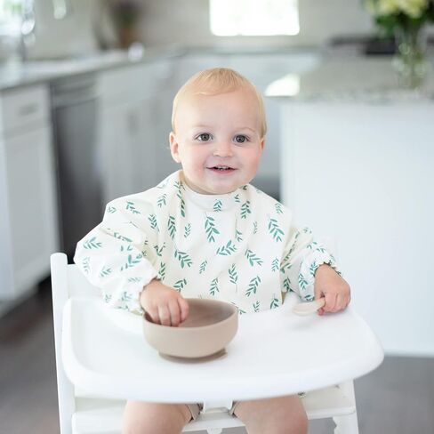مريلة أطفال بأكمام طويلة من Little Keegs - مريلة طعام للأطفال الصغار مقاومة للماء يمكن ارتداؤها مريلة بأكمام كاملة in Kuwait
