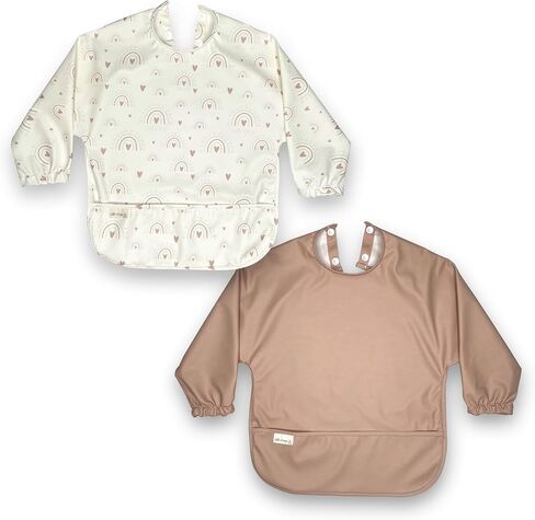 مريلة أطفال بأكمام طويلة من Little Keegs - مريلة طعام للأطفال الصغار مقاومة للماء يمكن ارتداؤها مريلة بأكمام كاملة in Kuwait