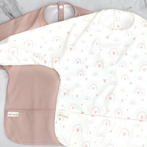 مريلة أطفال بأكمام طويلة من Little Keegs - مريلة طعام للأطفال الصغار مقاومة للماء يمكن ارتداؤها مريلة بأكمام كاملة in Kuwait