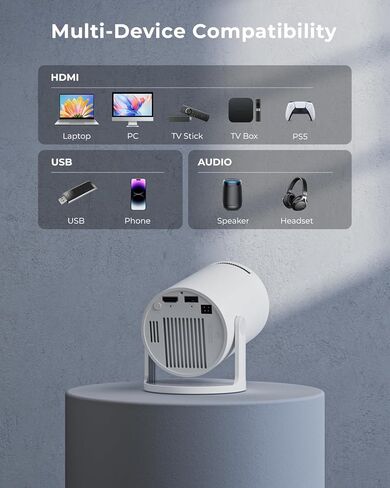 Mini Projector, Portable Projector with Wifi and Bluetooth, Built in Apps in Kuwait