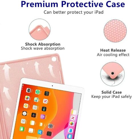 حافظة لوحة مفاتيح تعمل باللمس لجهاز iPad Air 11 بوصة M3 /M2/Air الجيل الخامس/ الرابع، غطاء نحيف مزود بإضاءة خلفية بـ 7 ألوان ولوحة مفاتيح بلوتوث قابلة للفصل مع حامل أقلام (أسود) in Kuwait