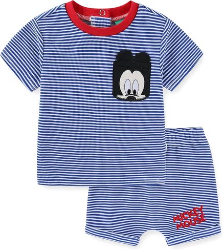 Disney Mickey Mouse Baby Boys Waffle Knit Short Sleeve T-Shirt and Shorts Set for Newborn and Infant in Kuwait