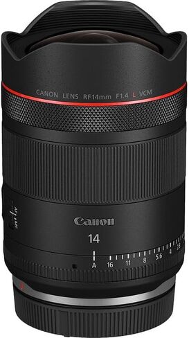 Canon RF 14mm f/1.4L VCM Lens Bundle | Professional L-Series Ultra-Wide Prime with Fast f/1.4 Aperture, Advanced Optics & VCM AF | for Astrophotography & Video (7427C002) + Lens Case + Cap Keeper in Kuwait