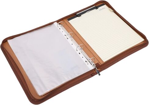 Eujgoov PU Leather Business Portfolio, Zippered Document Organizer with 10 Transparent File Folders and 30 Sheets Notebook, for 10.1 Inch Tablet Cards Pens Conference Meeting Law School in Kuwait