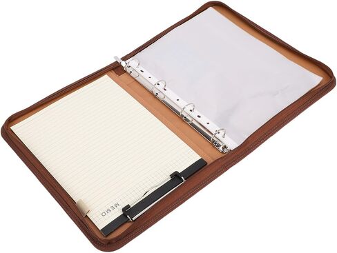 Eujgoov PU Leather Business Portfolio, Zippered Document Organizer with 10 Transparent File Folders and 30 Sheets Notebook, for 10.1 Inch Tablet Cards Pens Conference Meeting Law School in Kuwait