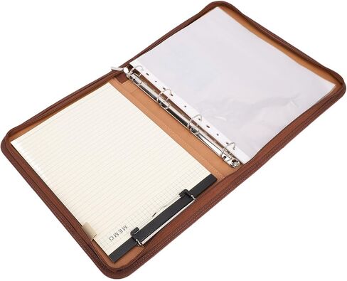 Eujgoov PU Leather Business Portfolio, Zippered Document Organizer with 10 Transparent File Folders and 30 Sheets Notebook, for 10.1 Inch Tablet Cards Pens Conference Meeting Law School in Kuwait