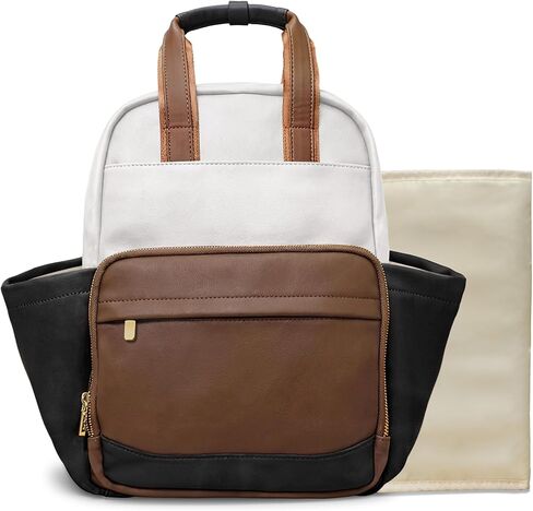 miss fong Small Diaper Bag - Baby Diaper Bag Backpack Checkered Diaper Bag with Changing Pad for Travel Daycare Mommy Diaper Backpack for Mom & Dad -Coffee in Saudi Arabia
