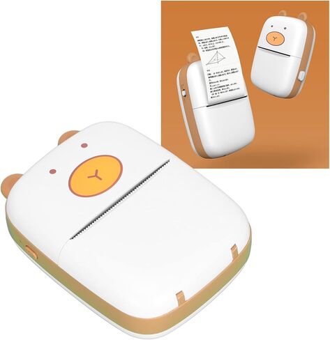 طابعة صور Cuifati Mini، طابعة صور على شكل دب لطيف، طابعة محمولة للهواتف الذكية، متوافقة مع أجهزة OX S، Android وBluetooth، بحجم الجيب، ورق طباعة 57 × 30 مم in Kuwait