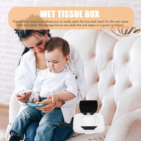 Healeved Portable Baby Wipes Case Small Travel Wipe Holder Silicone Dispenser Waterproof Mini Container for on-The-Go Use 6.3X4.3X1.2 Inches in Kuwait