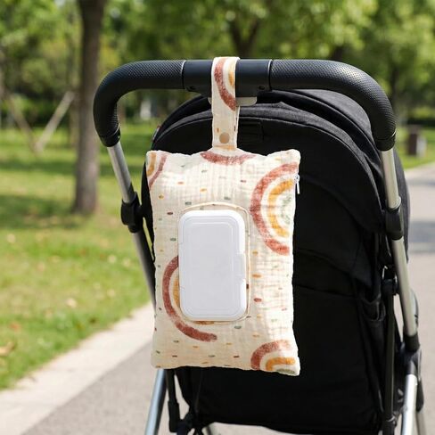Wipe and Diaper Pouch, Reusable Wipes Pouch with Convenient Dispenser Design, Ideal for Stroller Attachment and Travel Organization, Compact 8.6 x 5.5 Inch Storage Solution in Kuwait