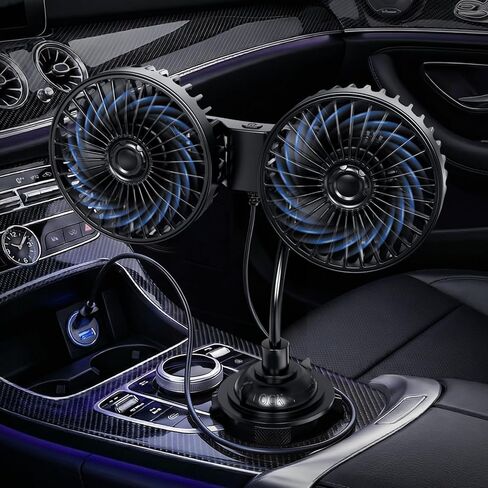 Car Fans for Backseat for Kids,Dual Head Usb Powered Car Fan for Car Rear Back Seats Baby in Saudi Arabia