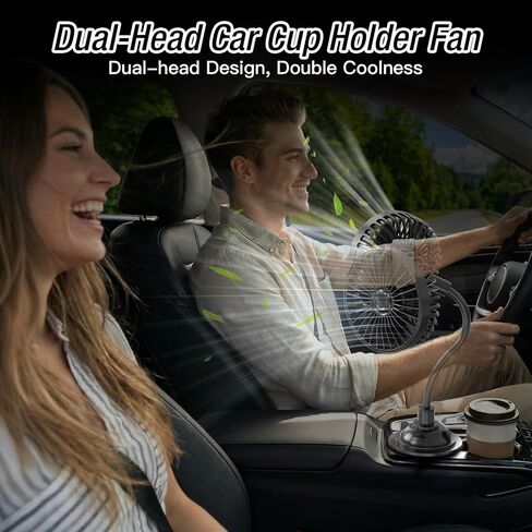 Car Fans for Backseat for Kids,Dual Head Usb Powered Car Fan for Car Rear Back Seats Baby in Saudi Arabia