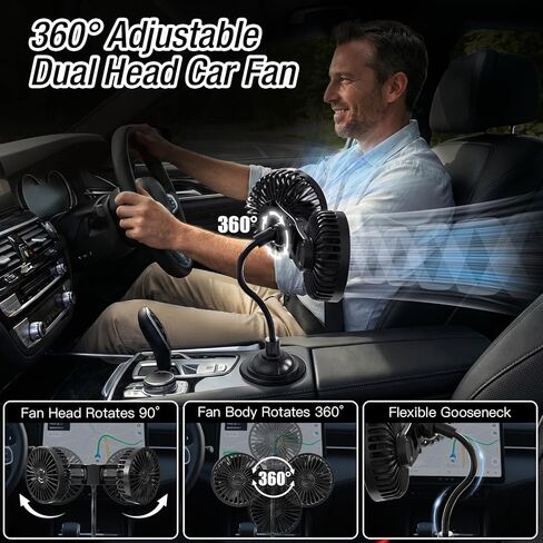 Car Fans for Backseat for Kids,Dual Head Usb Powered Car Fan for Car Rear Back Seats Baby in Saudi Arabia