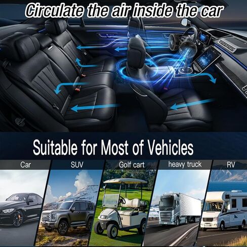 Car Fans for Backseat for Kids,Dual Head Usb Powered Car Fan for Car Rear Back Seats Baby in Saudi Arabia