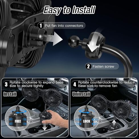 Car Fans for Backseat for Kids,Dual Head Usb Powered Car Fan for Car Rear Back Seats Baby in Saudi Arabia