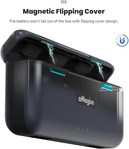 مجموعة شاحن/شاحن بطارية Coyktonty لجهاز GoPro HERO13 باللون الأسود، حقيبة شحن للتخزين مع كابل شحن USB-C تشحن ثلاث بطاريات (شاحن + 3 بطاريات) in Kuwait